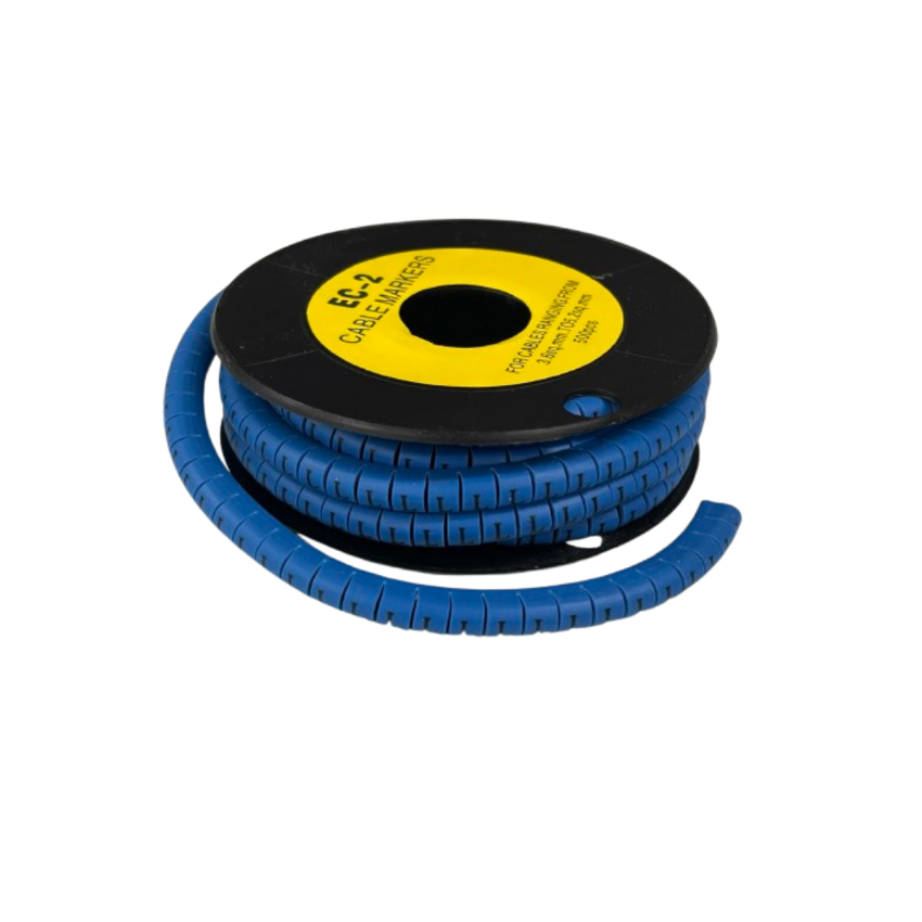 Grippes (L) Cable Marker 3.6mm to 5.2mm Color Blue 1roll 500pcs EC-2B Wire Tagging
