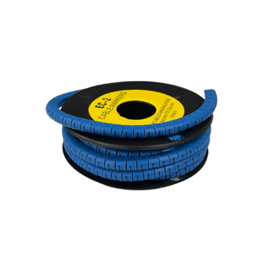 Grippes (L) Cable Marker 3.6mm to 5.2mm Color Blue 1roll 500pcs EC-2B Wire Tagging