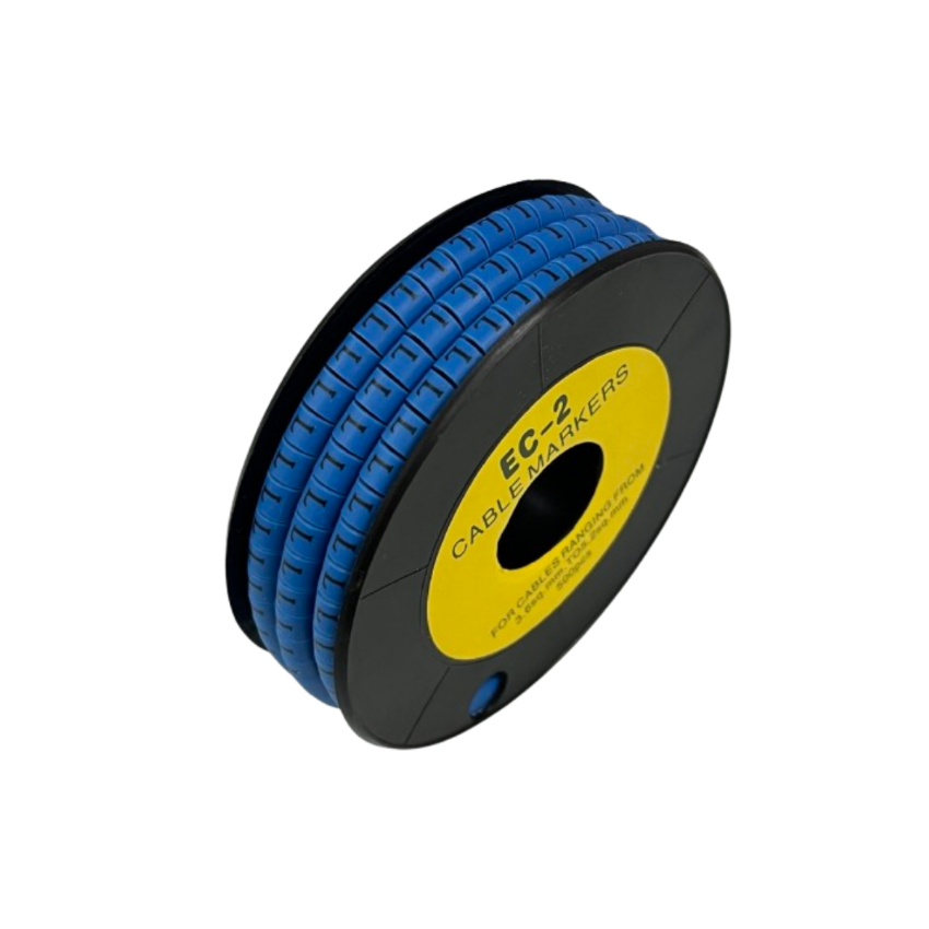 Grippes (L) Cable Marker 3.6mm to 5.2mm Color Blue 1roll 500pcs EC-2B Wire Tagging