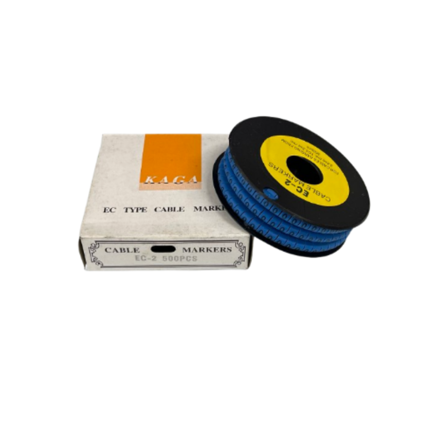 Grippes (O) Cable Marker 3.6mm to 5.2mm Color Blue 1roll 500pcs EC-2B Wire Tagging