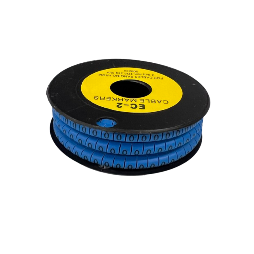 Grippes (O) Cable Marker 3.6mm to 5.2mm Color Blue 1roll 500pcs EC-2B Wire Tagging