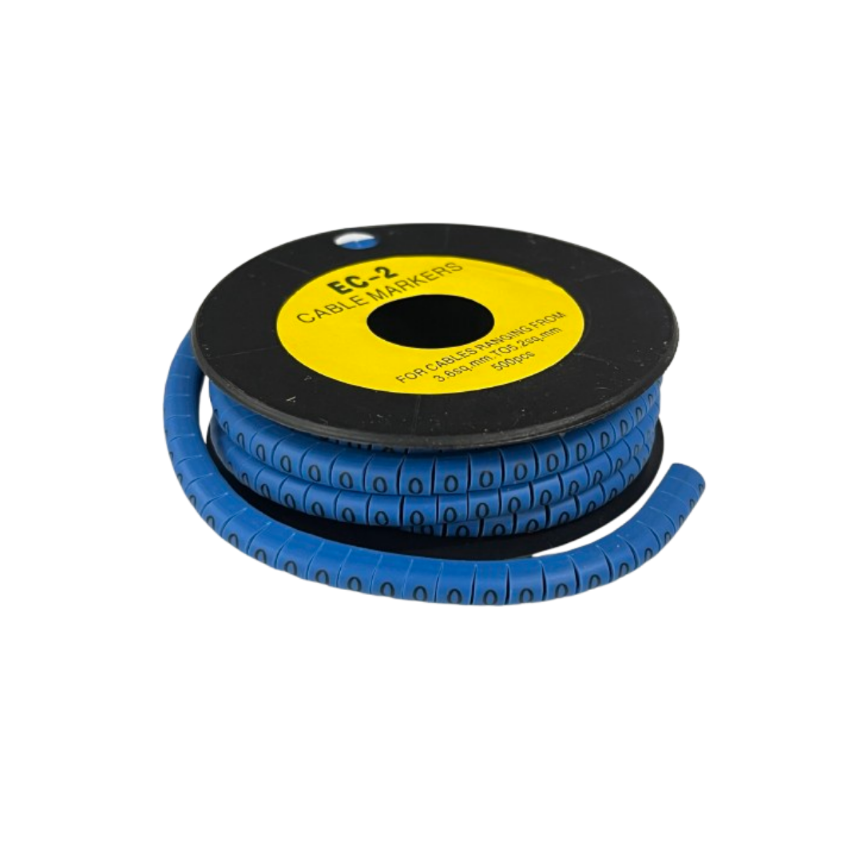 Grippes (O) Cable Marker 3.6mm to 5.2mm Color Blue 1roll 500pcs EC-2B Wire Tagging