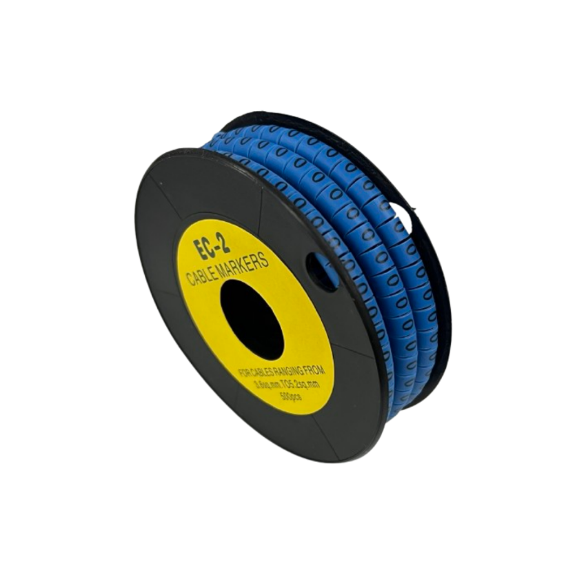 Grippes (O) Cable Marker 3.6mm to 5.2mm Color Blue 1roll 500pcs EC-2B Wire Tagging