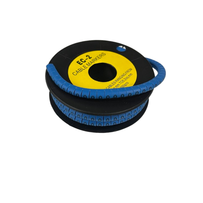 Grippes (O) Cable Marker 3.6mm to 5.2mm Color Blue 1roll 500pcs EC-2B Wire Tagging