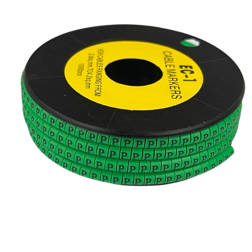 Cable (P) Marker EC-1 Green 2.6mm to 4.2mm 1000pcs 1 Roll EC-1G(P)