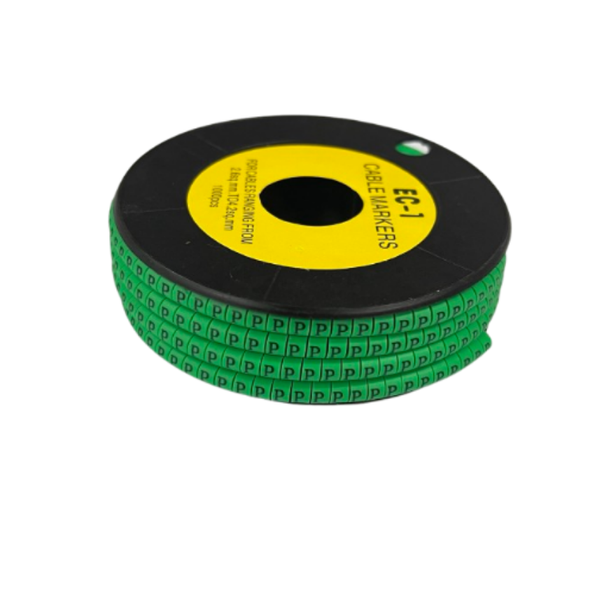 Cable (P) Marker EC-1 Green 2.6mm to 4.2mm 1000pcs 1 Roll EC-1G(P) Wire Tagging