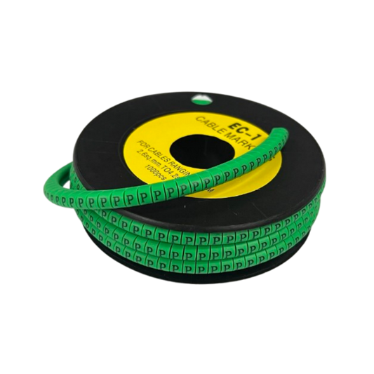 Cable (P) Marker EC-1 Green 2.6mm to 4.2mm 1000pcs 1 Roll EC-1G(P) Wire Tagging