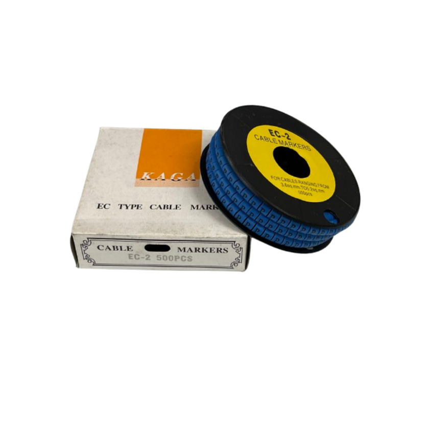Grippes (P) Cable Marker 3.6mm to 5.2mm Color Blue 1roll 500pcs EC-2B Wire Tagging