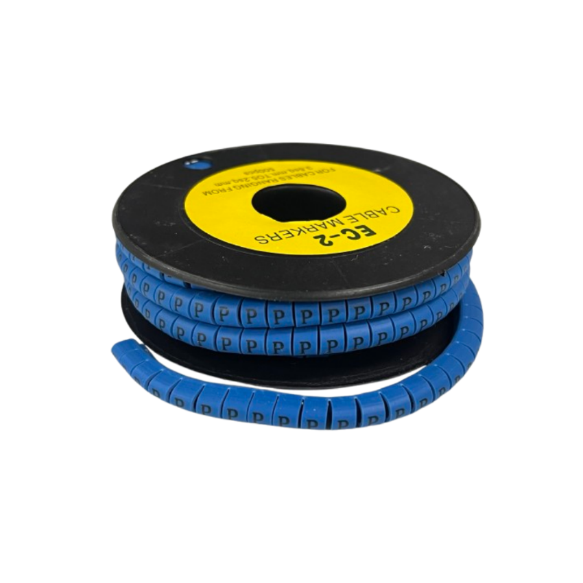 Grippes (P) Cable Marker 3.6mm to 5.2mm Color Blue 1roll 500pcs EC-2B Wire Tagging