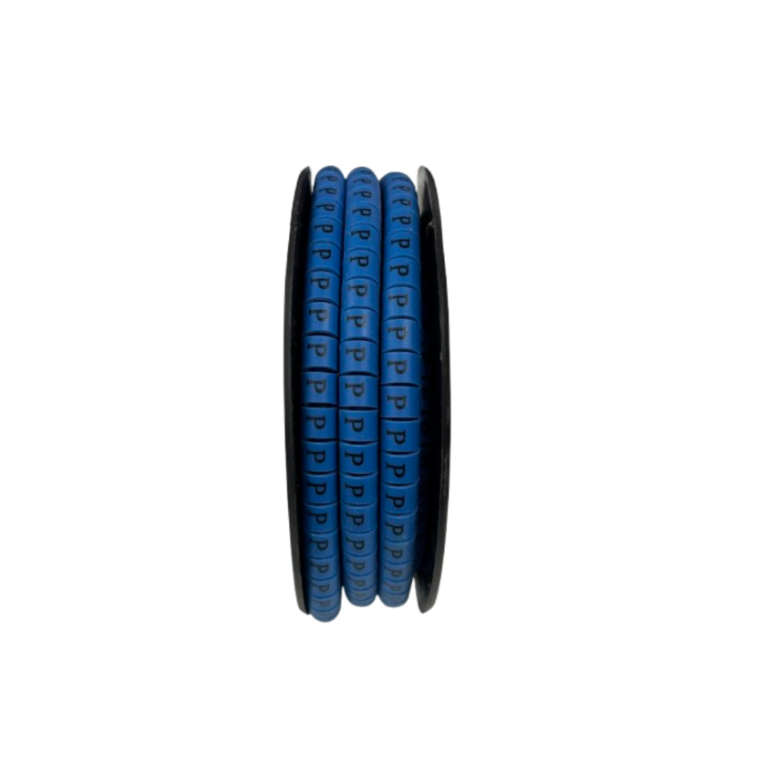 Grippes (P) Cable Marker 3.6mm to 5.2mm Color Blue 1roll 500pcs EC-2B Wire Tagging