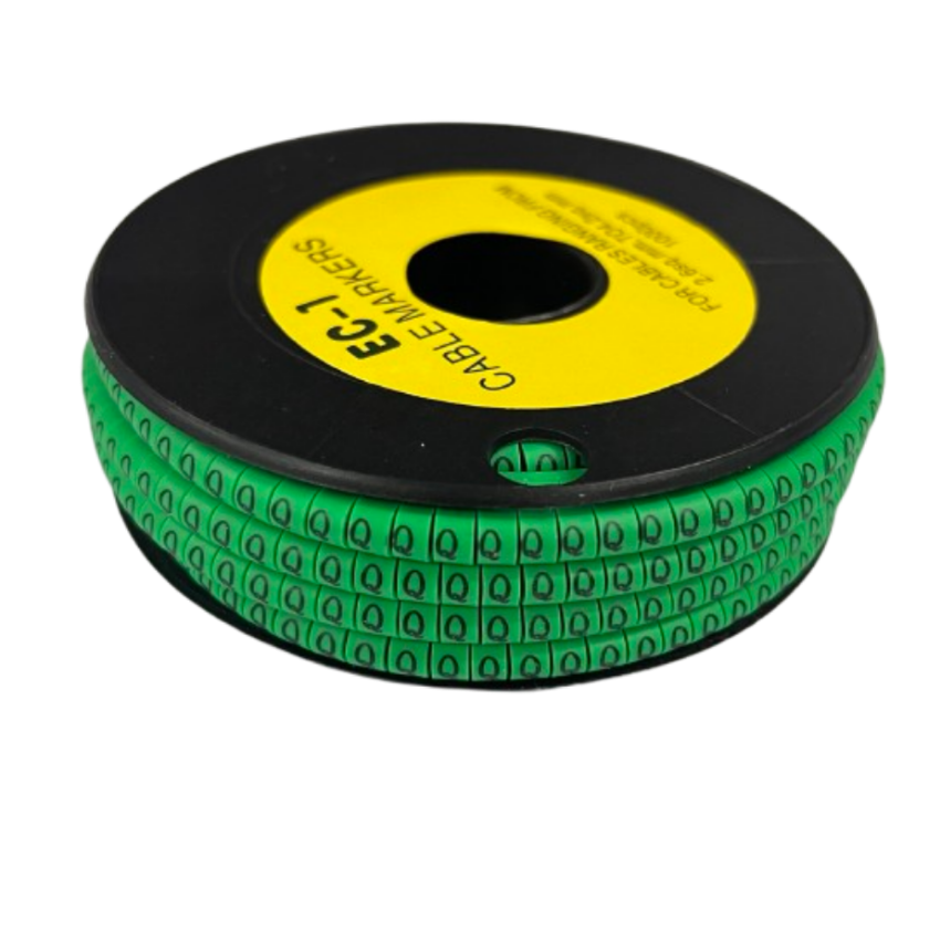 Cable (Q) Marker EC-1 Green 2.6mm to 4.2mm 1000pcs 1 Roll EC-1G(Q) Wire Tagging