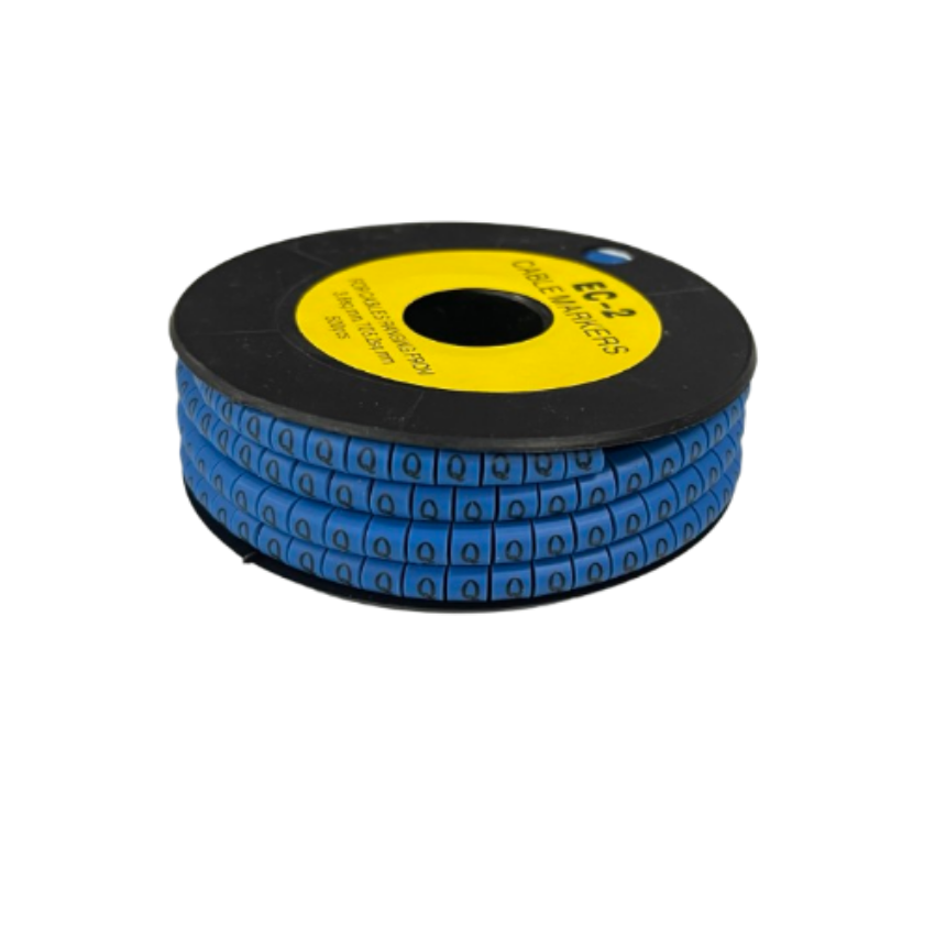 Grippes (Q) Cable Marker 3.6mm to 5.2mm Color Blue 1roll 500pcs EC-2B Wire Tagging