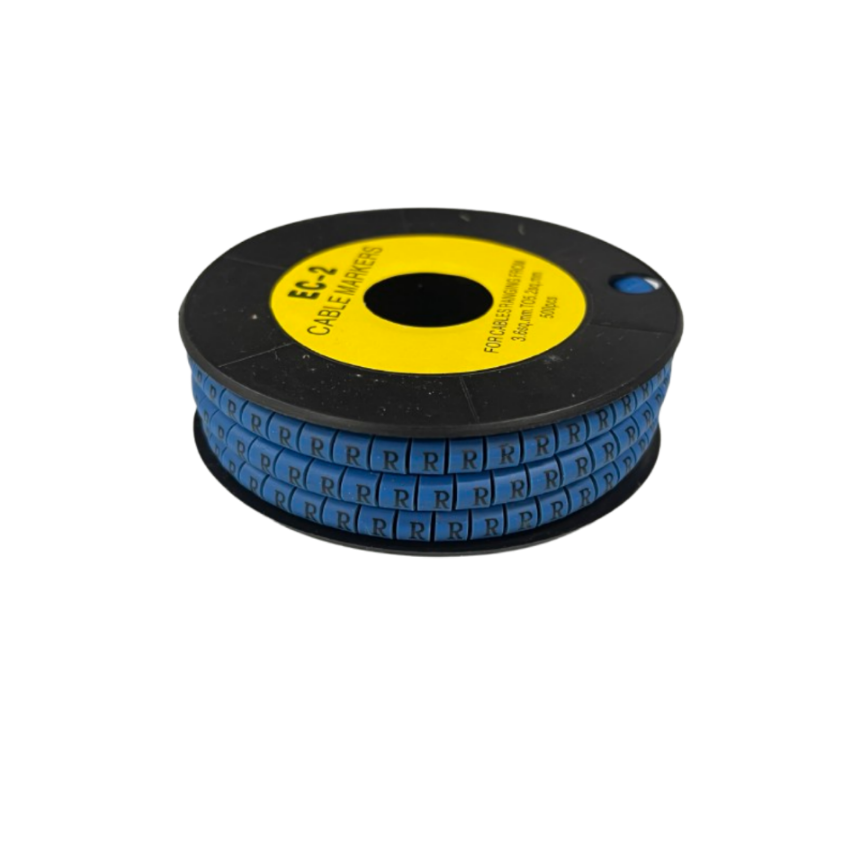Grippes (R) Cable Marker 3.6mm to 5.2mm Color Blue 1roll 500pcs EC-2B Wire Tagging