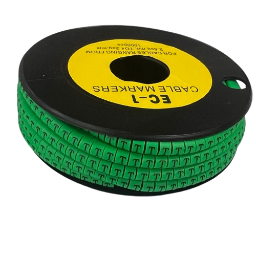 Cable (T) Marker EC-1 Green 2.6mm to 4.2mm 1000pcs 1 Roll EC-1G(T)