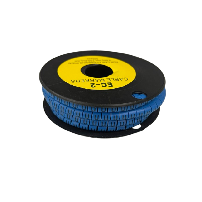 Grippes (U) Cable Marker 3.6mm to 5.2mm Color Blue 1roll 500pcs EC-2B Wire Tagging