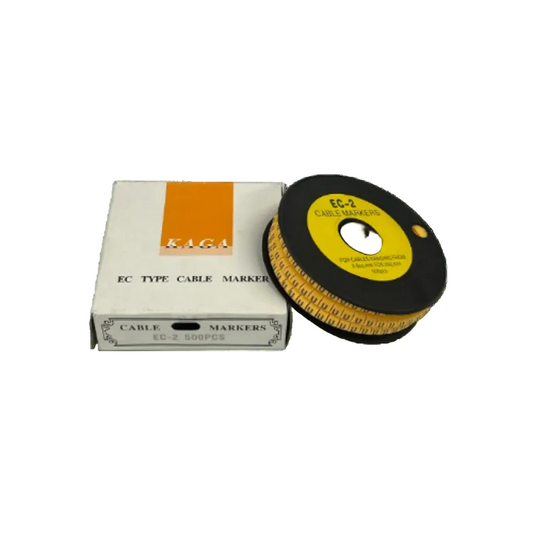 Grippes (U) Cable Marker 3.6mm to 5.2mm Color Yellow 1roll 500pcs) EC-2Y Wire Tagging