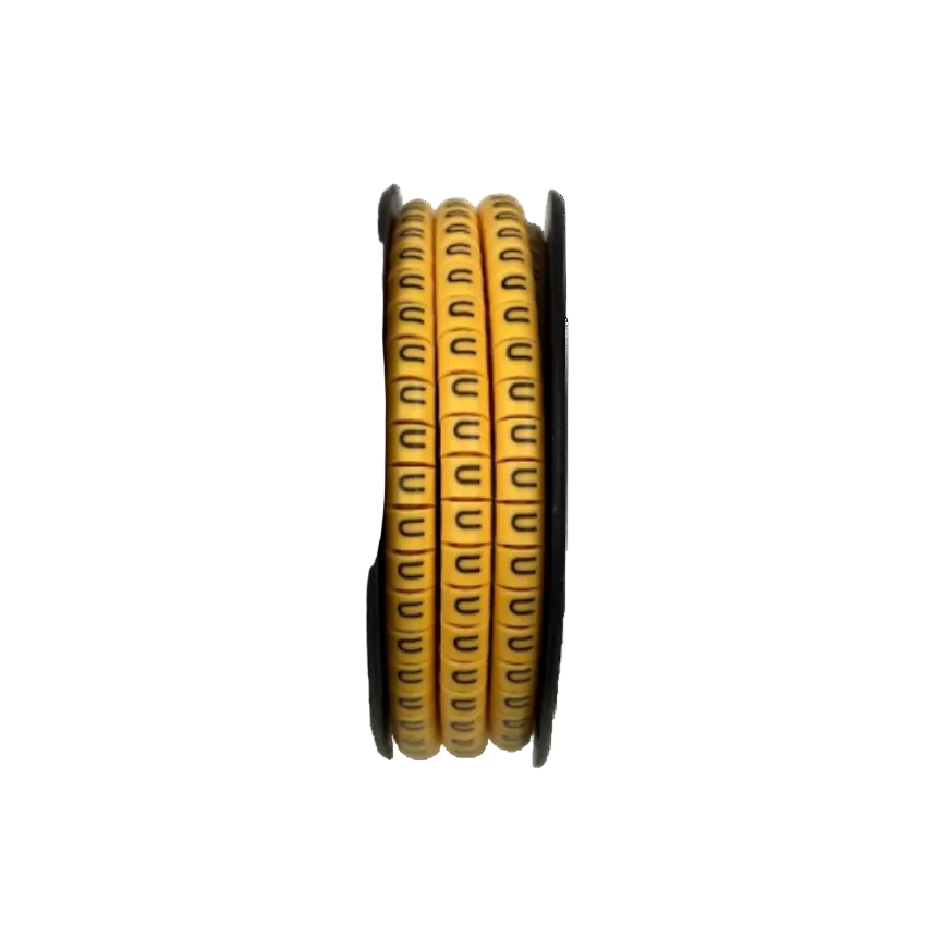 Grippes (U) Cable Marker 3.6mm to 5.2mm Color Yellow 1roll 500pcs) EC-2Y Wire Tagging
