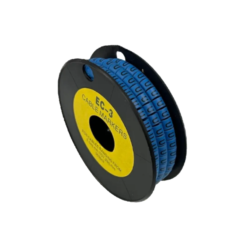 Grippes (U) Cable Marker 5.0mm to 7.2mm (350pcs) Blue EC-3B(U) Wire Tagging