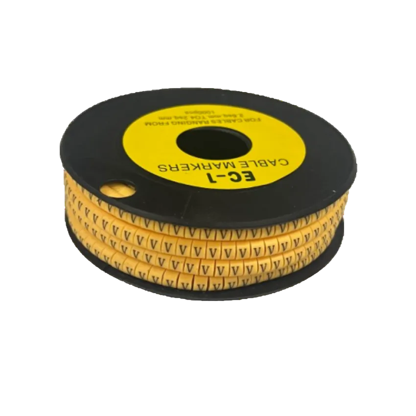Cable (V) Marker 2.6mm to 4.2mm ( 1000pcs) Yellow EC-1Y Wire Tagging