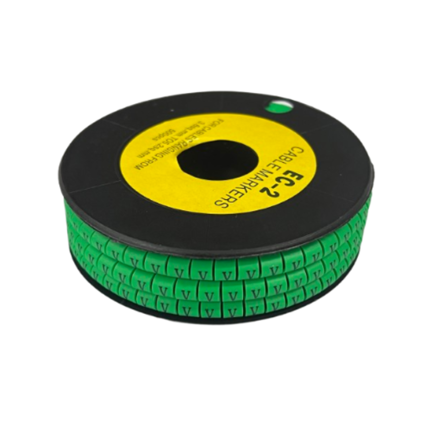 Grippes (V) Cable Marker 3.6mm to 5.2mm 500pcs EC-2G Wire Tagging