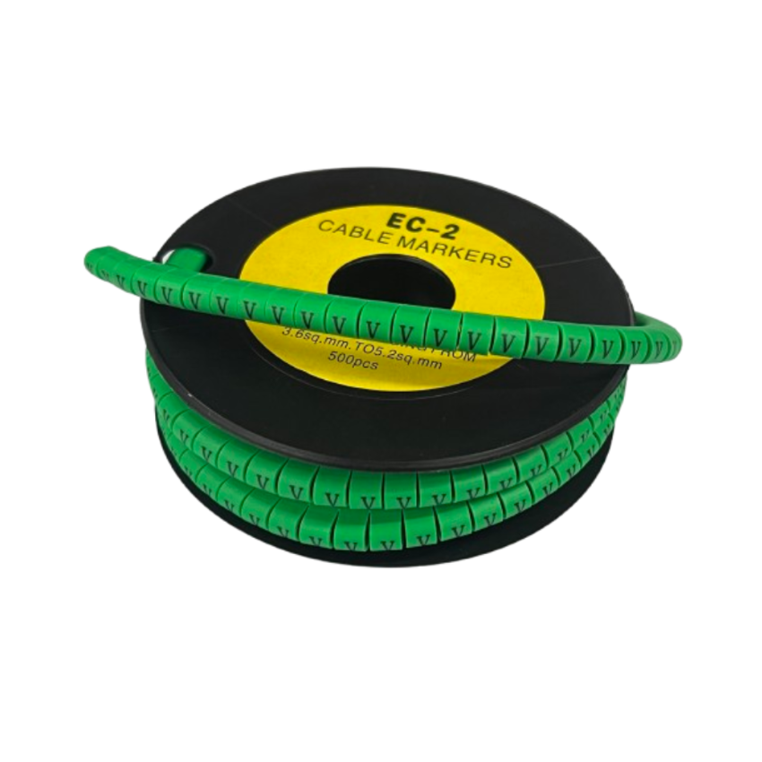 Grippes (V) Cable Marker 3.6mm to 5.2mm 500pcs EC-2G Wire Tagging
