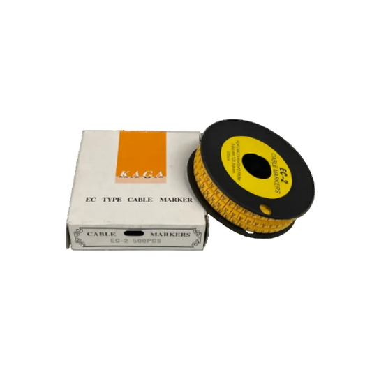 Grippes (V) Cable Marker 3.6mm to 5.2mm Color Yellow 1roll 500pcs) EC-2Y Wire Tagging