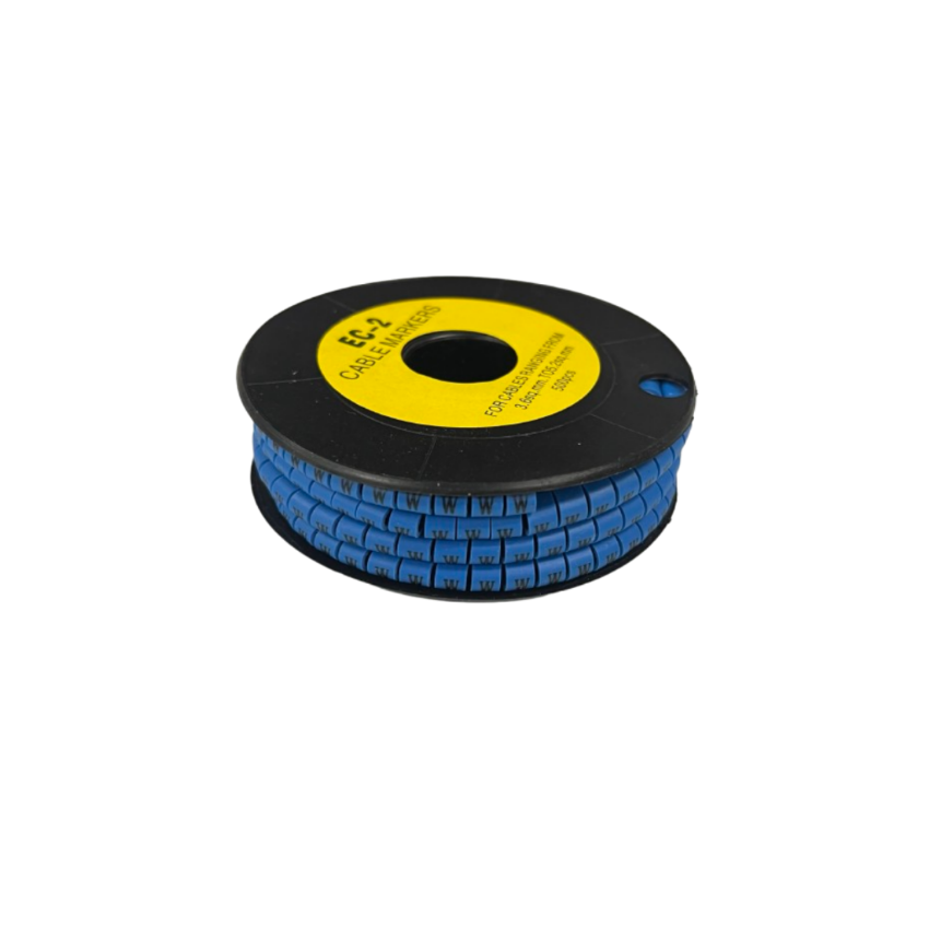 Grippes (W) Cable Marker 3.6mm to 5.2mm Color Blue 1roll 500pcs EC-2B Wire Tagging