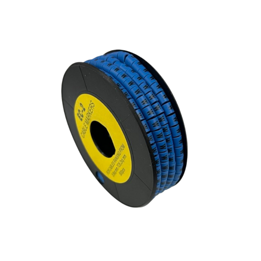 Grippes (W) Cable Marker 3.6mm to 5.2mm Color Blue 1roll 500pcs EC-2B Wire Tagging