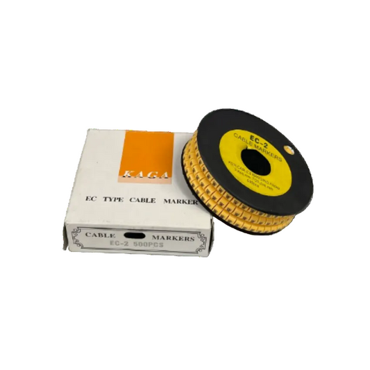 Grippes (W) Cable Marker 3.6mm to 5.2mm Color Yellow 1roll 500pcs) EC-2Y Wire Tagging
