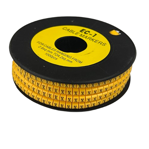 Cable (X) Marker 2.6mm to 4.2mm ( 1000pcs) Yellow EC-1Y