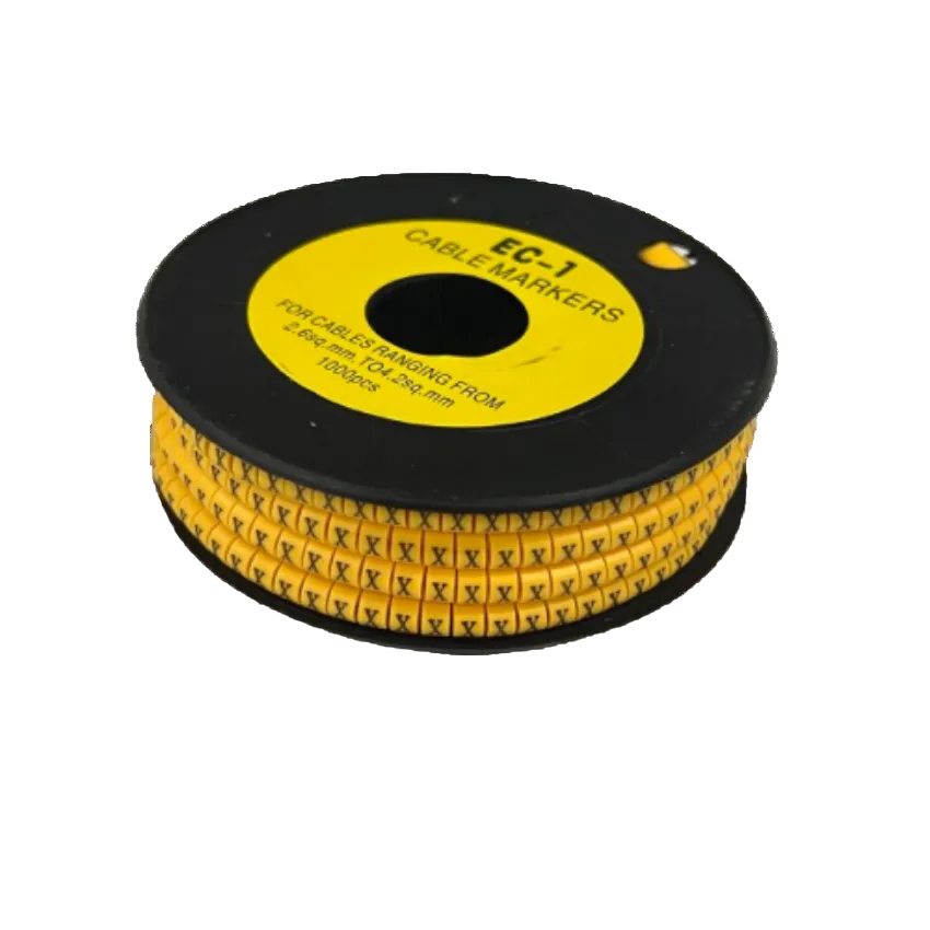 Cable (X) Marker 2.6mm to 4.2mm ( 1000pcs) Yellow EC-1Y Wire Tagging