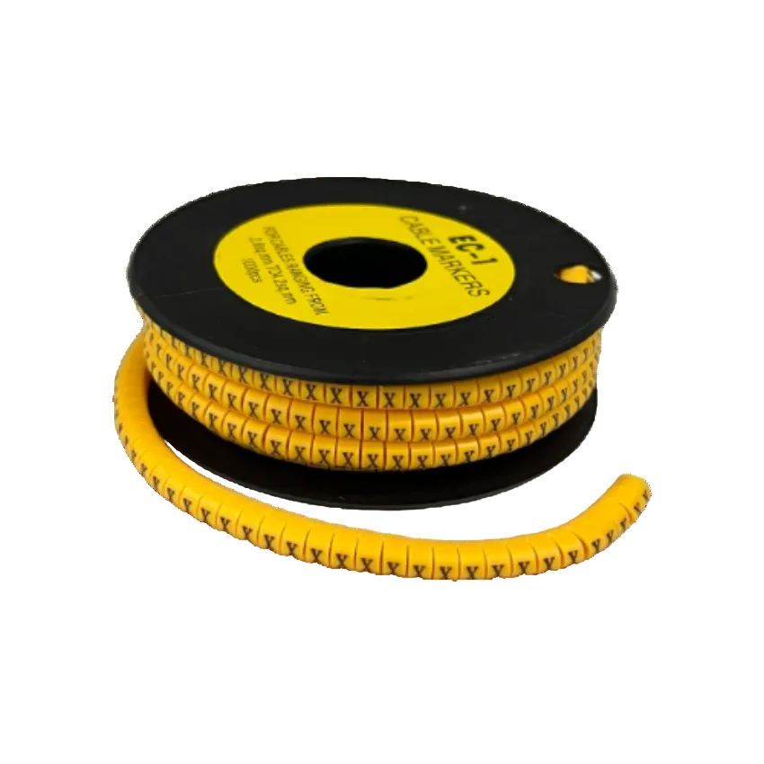 Cable (X) Marker 2.6mm to 4.2mm ( 1000pcs) Yellow EC-1Y Wire Tagging