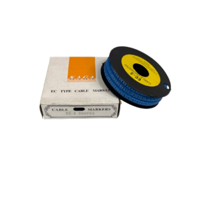 Grippes (X) Cable Marker 3.6mm to 5.2mm Color Blue 1roll 500pcs EC-2B Wire Tagging