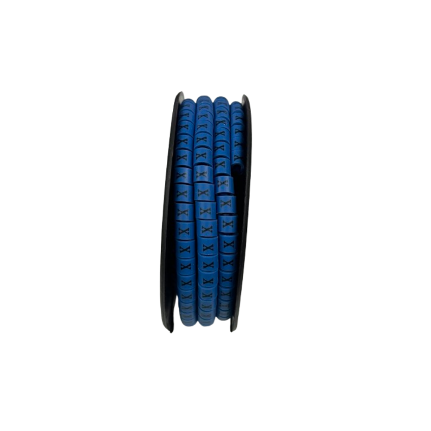 Grippes (X) Cable Marker 3.6mm to 5.2mm Color Blue 1roll 500pcs EC-2B Wire Tagging