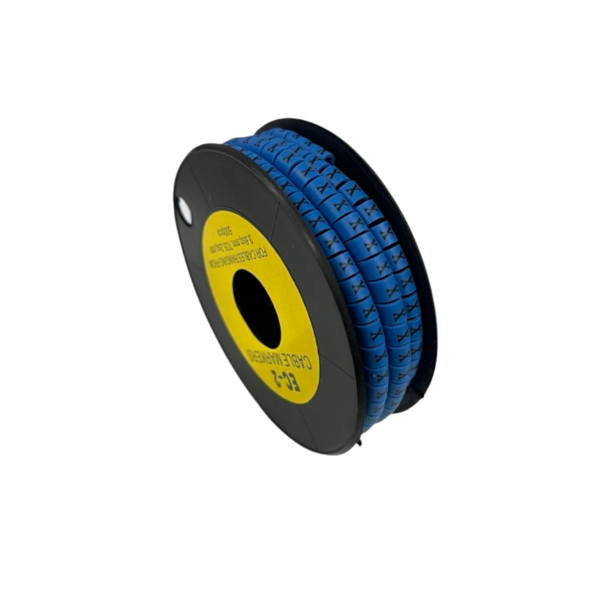 Grippes (X) Cable Marker 3.6mm to 5.2mm Color Blue 1roll 500pcs EC-2B Wire Tagging