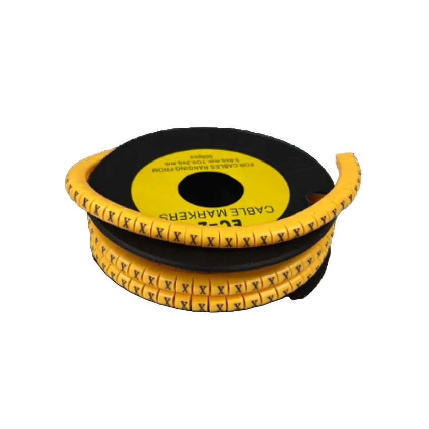 Grippes (X) Cable Marker 3.6mm to 5.2mm Color Yellow 1roll 500pcs) EC-2Y Wire Tagging