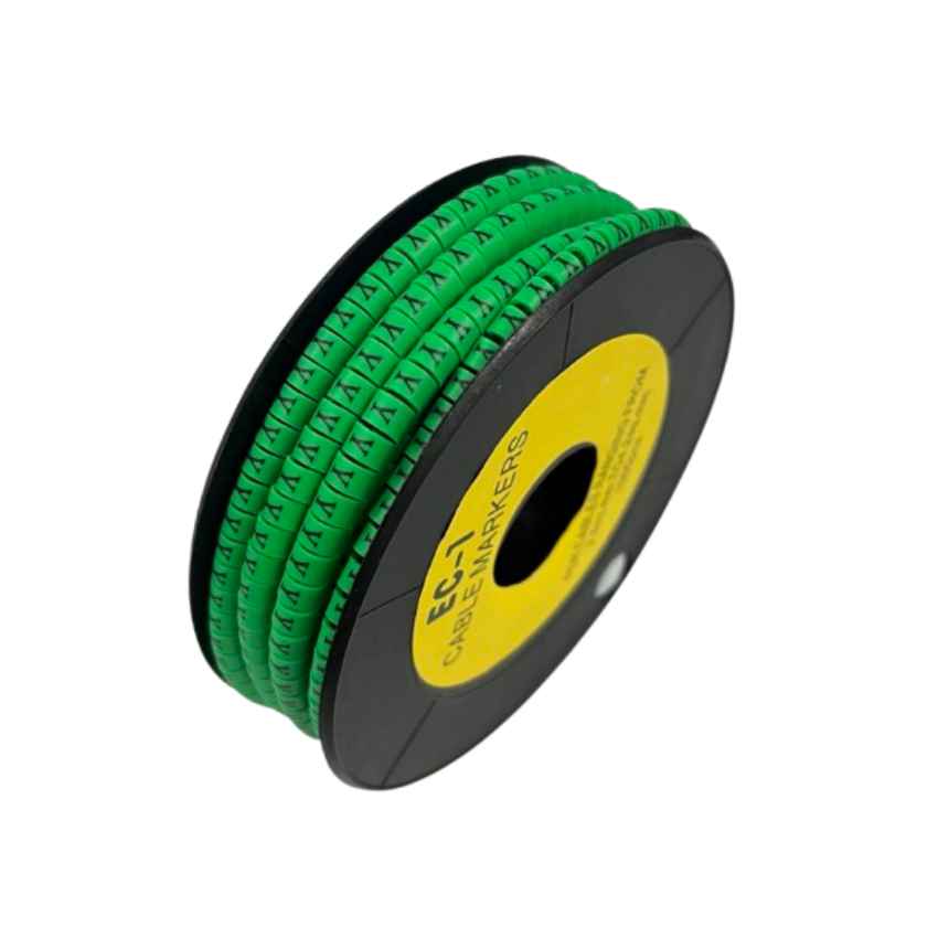 Cable (Y) Marker EC-1 Green 2.6mm to 4.2mm 1000pcs 1 Roll EC-1G(Y) Wire Tagging