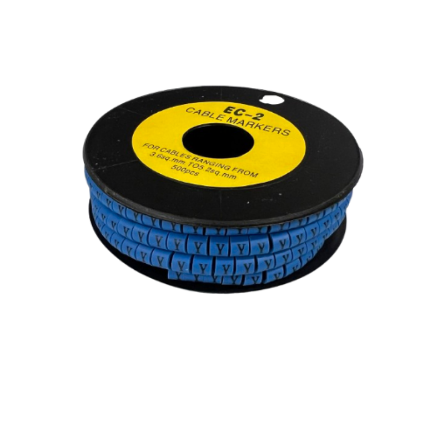 Grippes (Y) Cable Marker 3.6mm to 5.2mm Color Blue 1roll 500pcs EC-2B Wire Tagging
