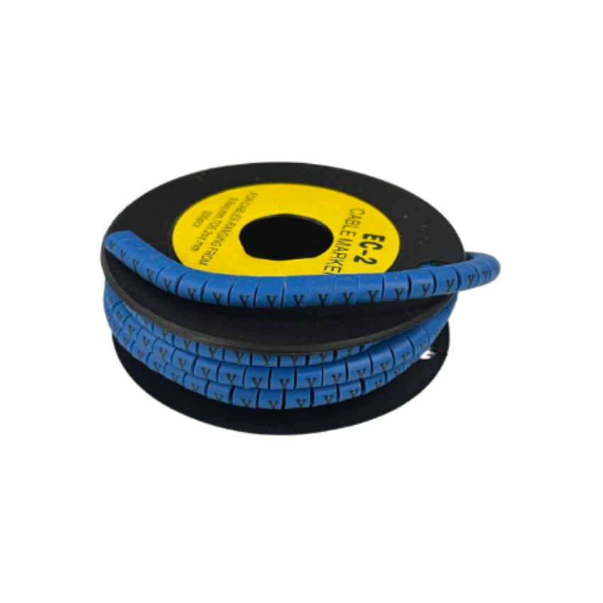 Grippes (Y) Cable Marker 3.6mm to 5.2mm Color Blue 1roll 500pcs EC-2B Wire Tagging