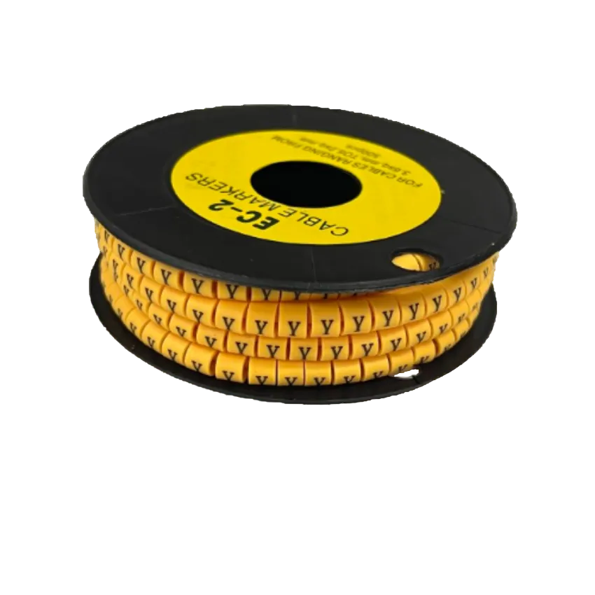 Grippes (Y) Cable Marker 3.6mm to 5.2mm Color Yellow 1roll 500pcs) EC-2Y Wire Tagging