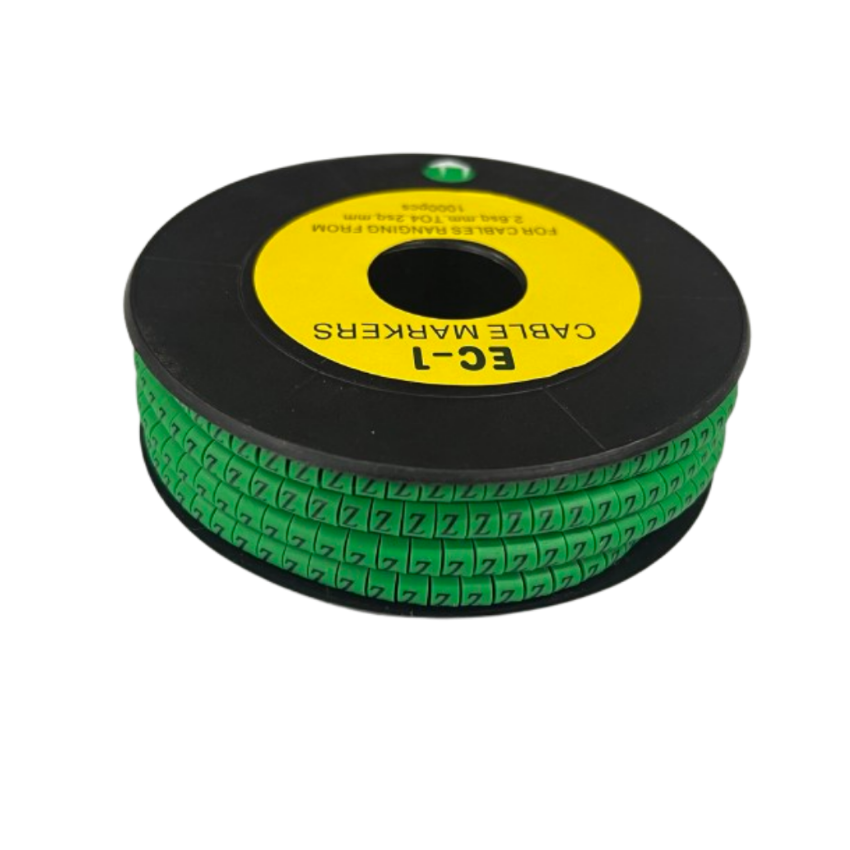 Cable (Z) Marker EC-1 Green 2.6mm to 4.2mm 1000pcs 1 Roll EC-1G(Z) Wire Tagging