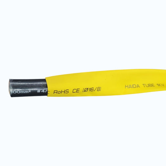 Heat Shrinkable Tube 16mm Yellow for 100mm 4/0 AWG