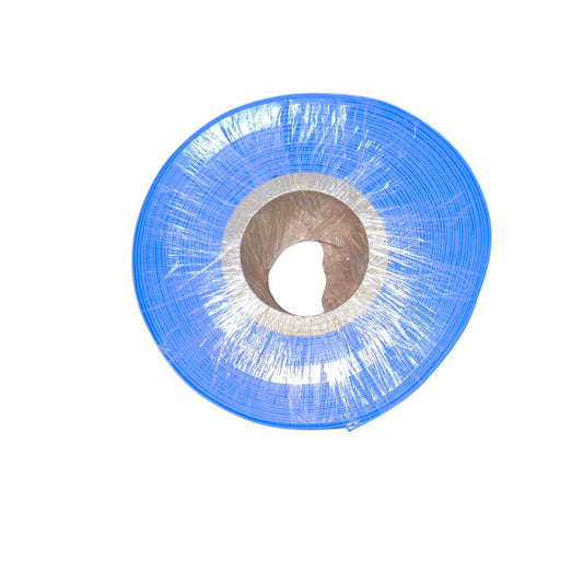 Blue plastic wrap roll on a white background