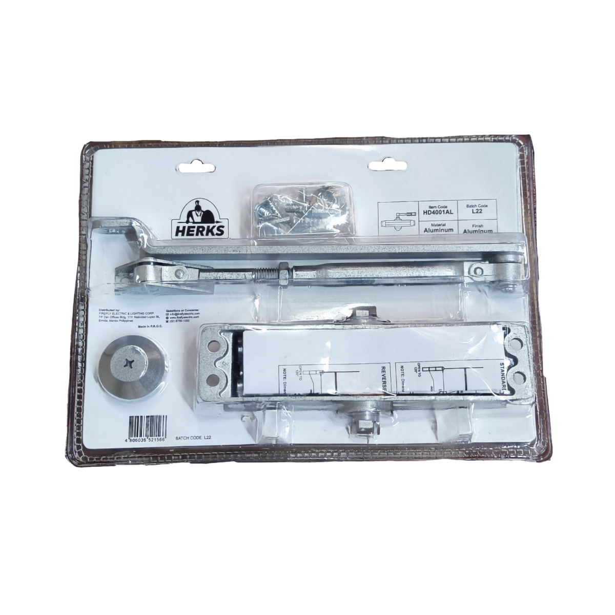 Herks Hydraulic Door Closer 40-65KG 950mm 180°