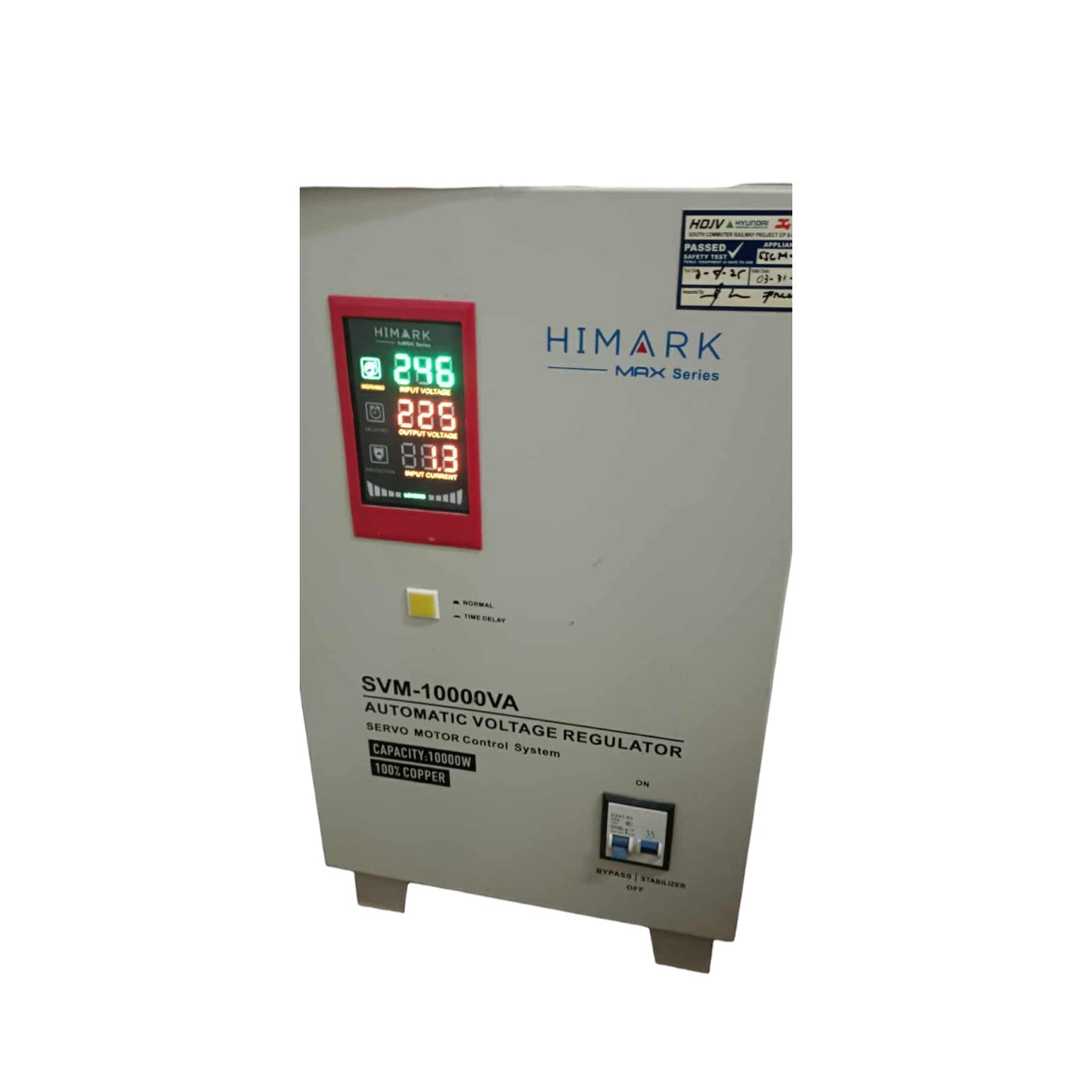 Himark 10000W Automatic Voltage Regulator 2 Universal Outlet 1 Input and 1 Output Terminal Block MCB Protection SVM-10000VA SL