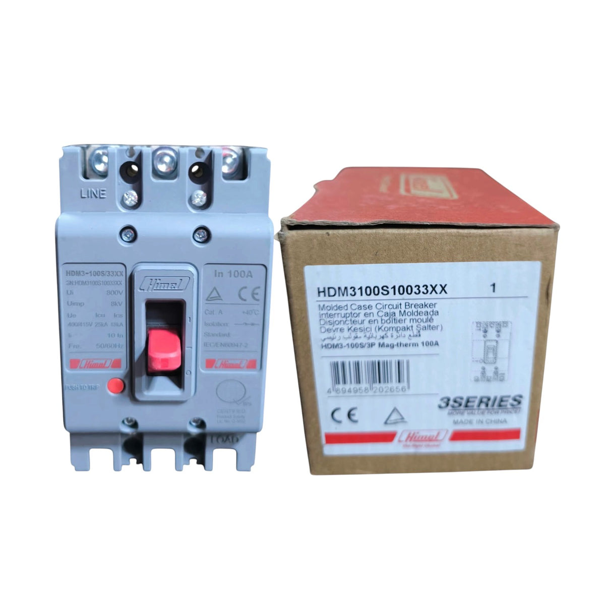 Himel 100A 3 Phase 3 Pole MCCB 18 Kaic 250V Industrial Circuit Breaker