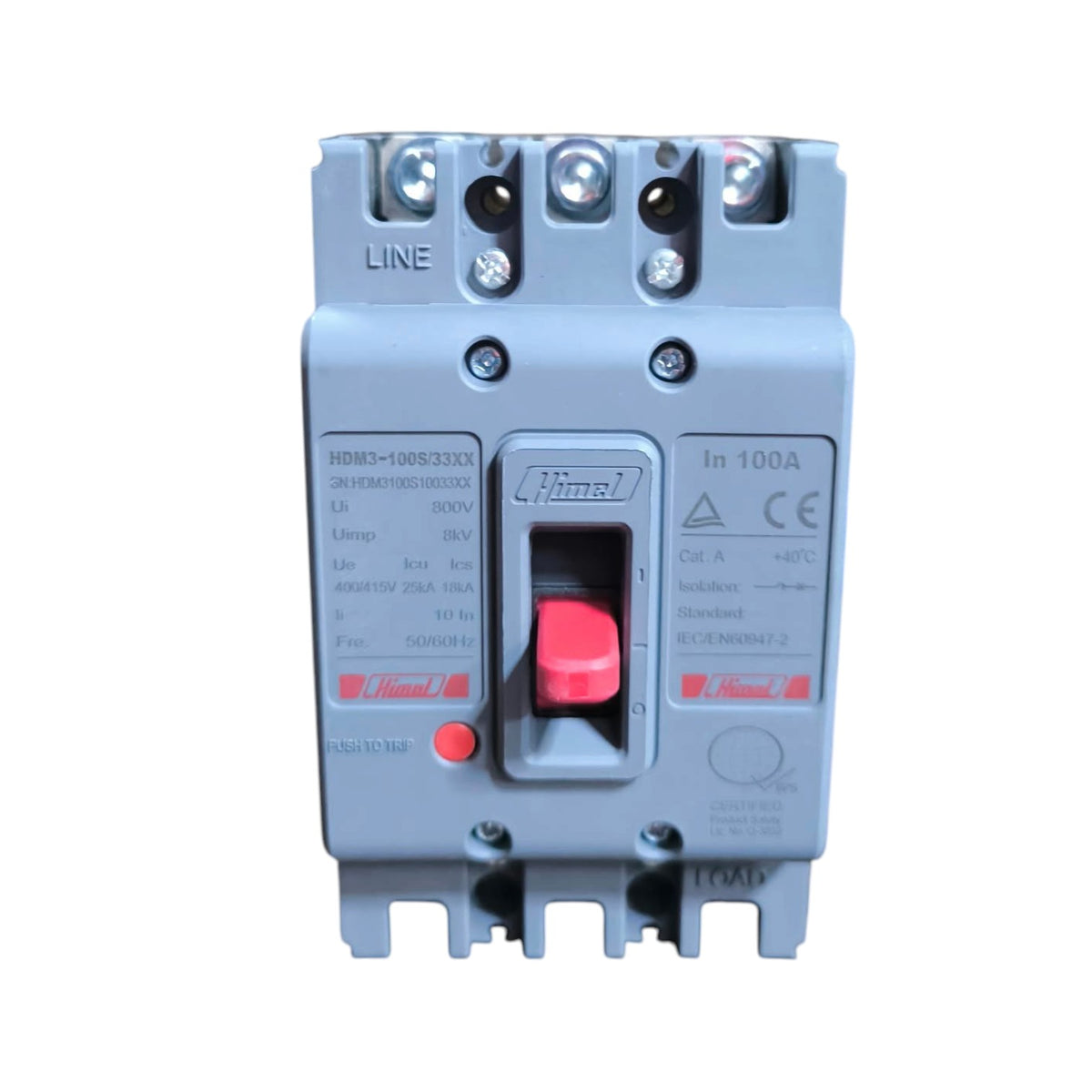 Himel 100A 3 Phase 3 Pole MCCB 18 Kaic 250V Industrial Circuit Breaker
