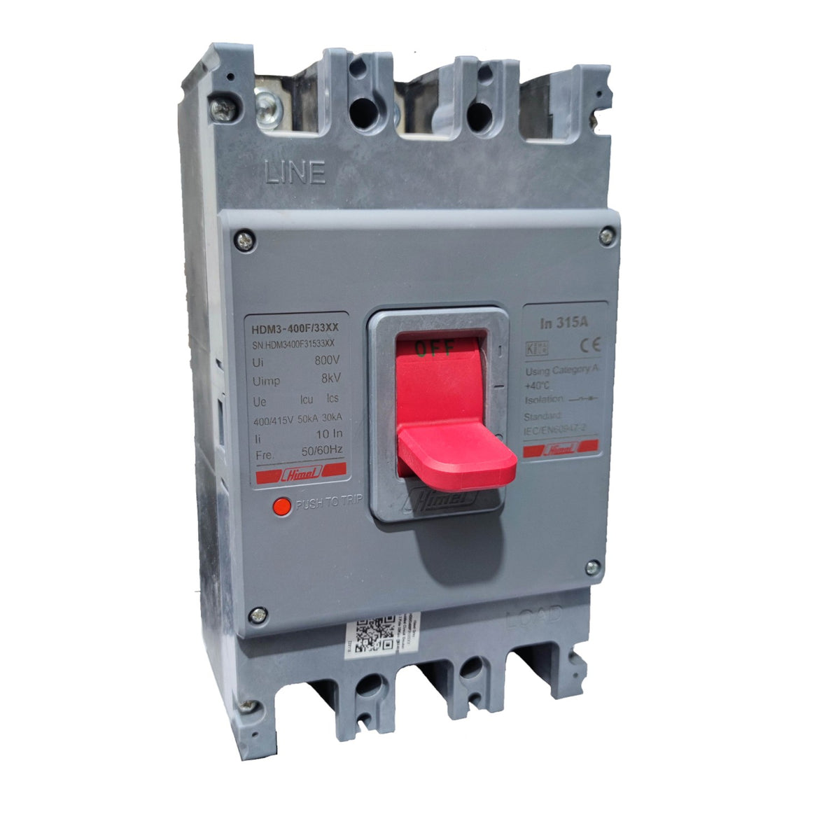 Himel 315A 3P 50KAIC 415V Industrial Circuit Breaker 3 Phase MCCB 30KAIC 250V Molded Case Circuit Breaker HDM3400F31533XX Electx Electrical SUpply
