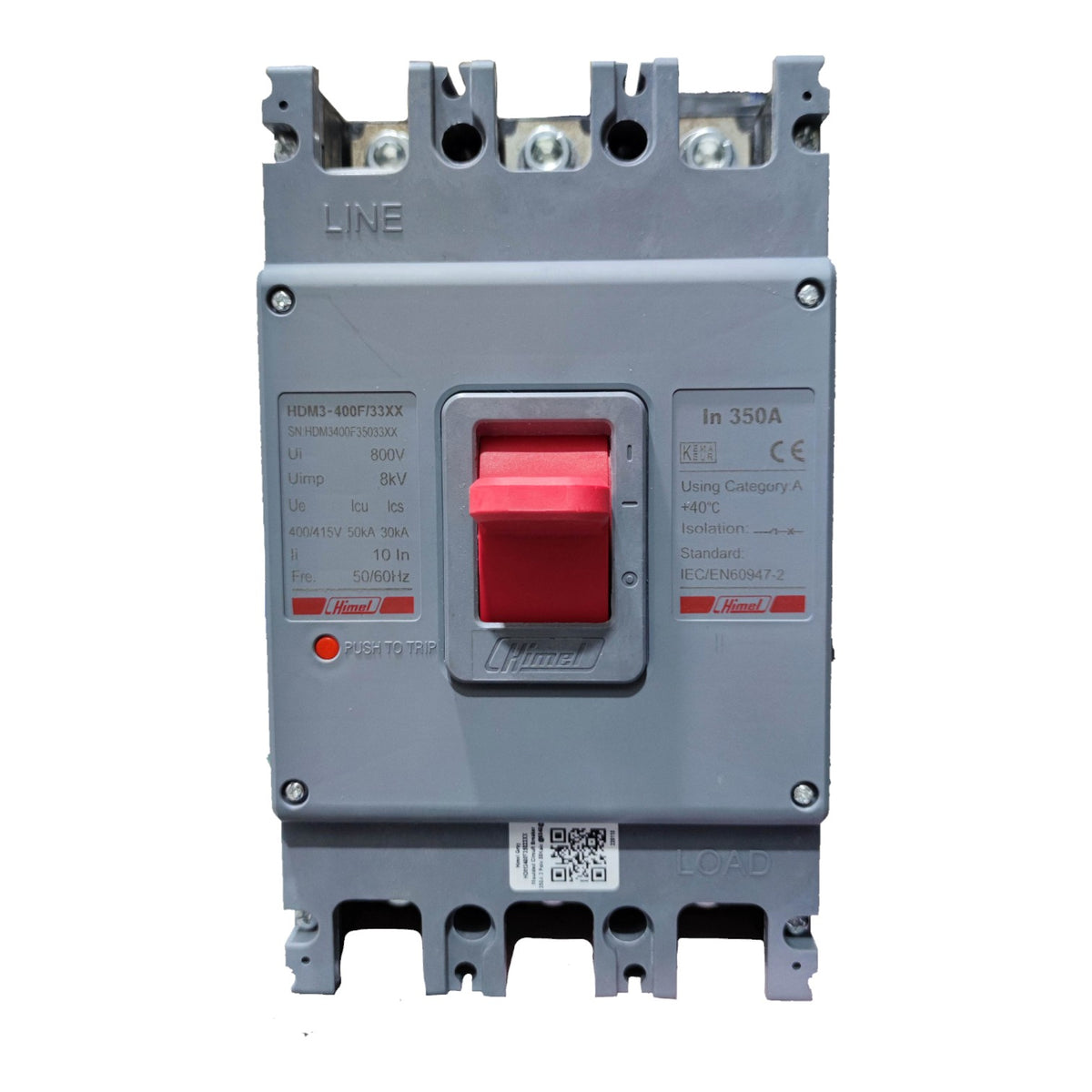 Himel 350A 3P 85KAIC 220V Industrial Circuit Breaker 3 Phase MCCB 50 KAIC 400V AC Molded Case Circuit Breaker HDM3-400F35033XX Electx Electrical SUpply