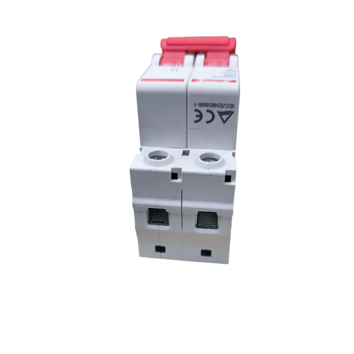 Electrical breaker with CE and EAC certification on a white background